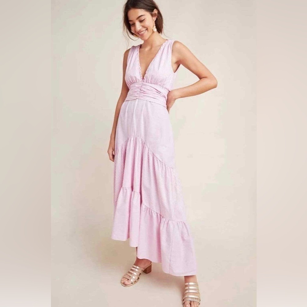 Misa Los Angeles Kensie Tiered Maxi Dress in pink size S